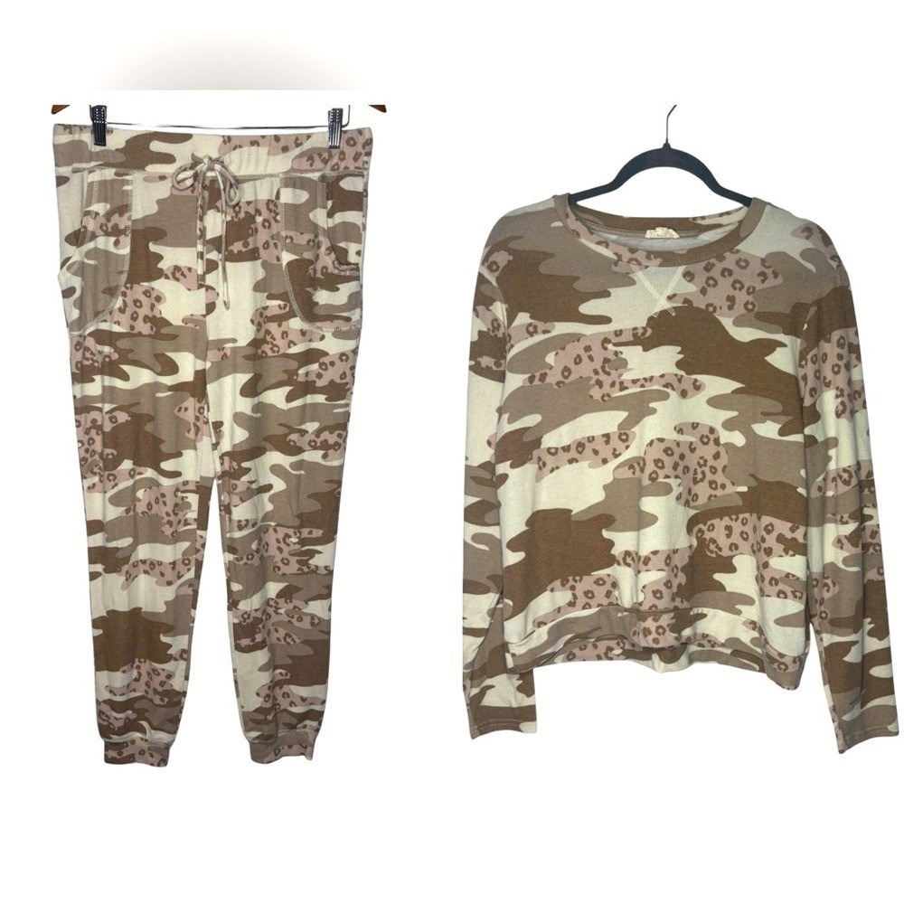 Como Blu Camoflauge Pajama Set‎ - Brown and Tan